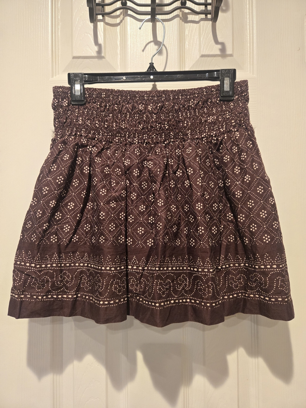 Madewell Paisley Ruffle Cotton Voile Miniskirt Smocked Elastic Waistband M